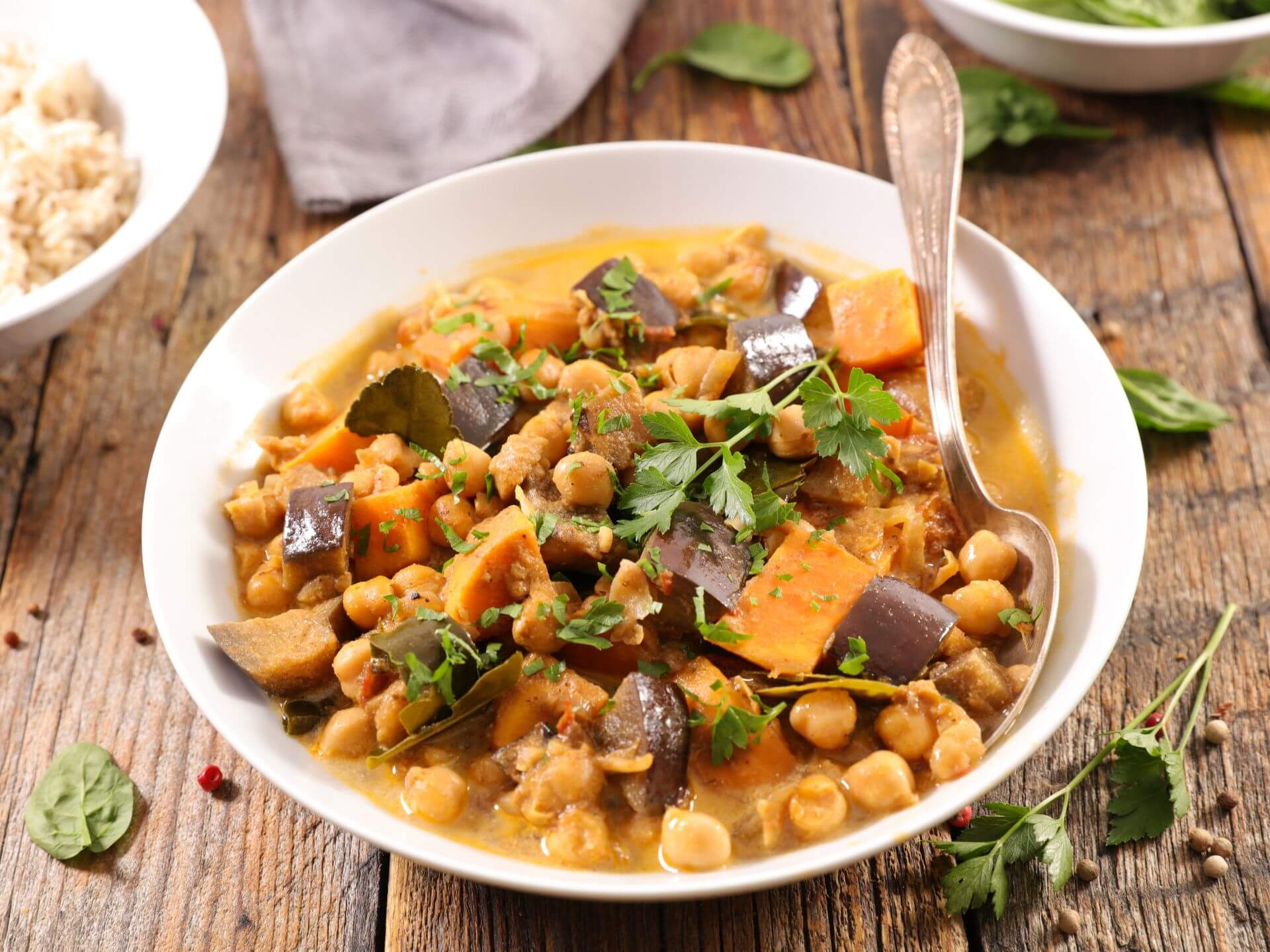 Aubergine and Chickpea Curry